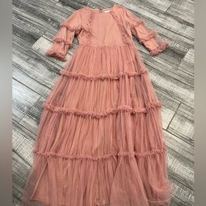Salmón tulle dress